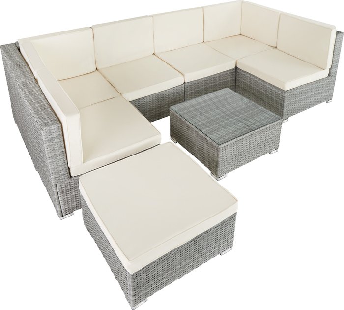 The Range | TECTAKE Tectake Rattan Garden Furniture Lounge Venice - Light Grey TECTAKE Tectake Rattan Garden Furniture Lounge Venice - Light Grey