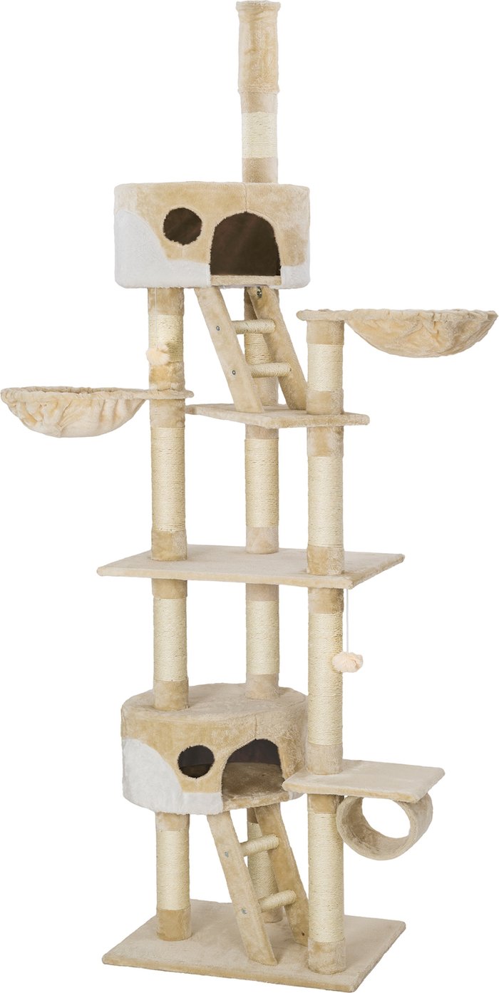 The Range | TECTAKE Tectake Cat Tree Scratching Post Hansi - Beige/White TECTAKE Tectake Cat Tree Scratching Post Hansi - Beige/White
