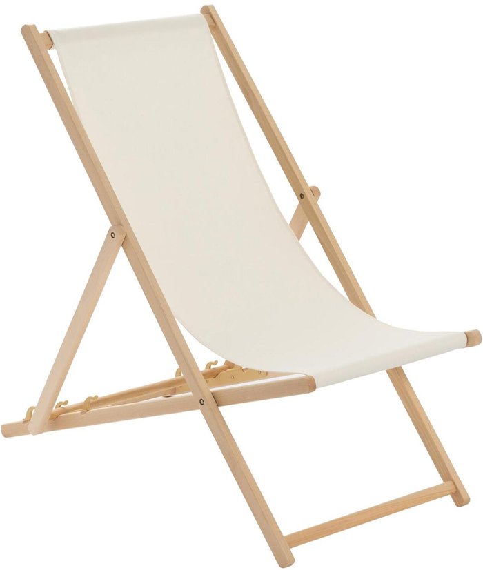 The Range | Harbour Housewares Wooden Folding Garden Sun Lounger Deck Chair x1 - Neutral Harbour Housewares Wooden Folding Garden Sun Lounger Deck Chair x1 - Neutral