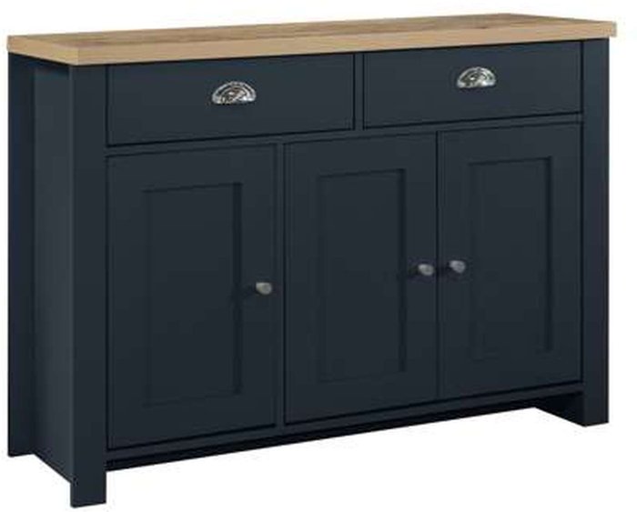 The Range | Birlea Birlea Highgate 3 Door 2 Drawer Sideboard Navy And Oak Birlea Birlea Highgate 3 Door 2 Drawer Sideboard Navy And Oak