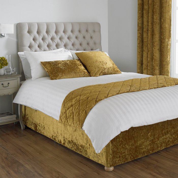 The Range | Paoletti Paoletti Verona Crushed Velvet Bed Runner Polyester Ochre Paoletti Paoletti Verona Crushed Velvet Bed Runner Polyester Ochre