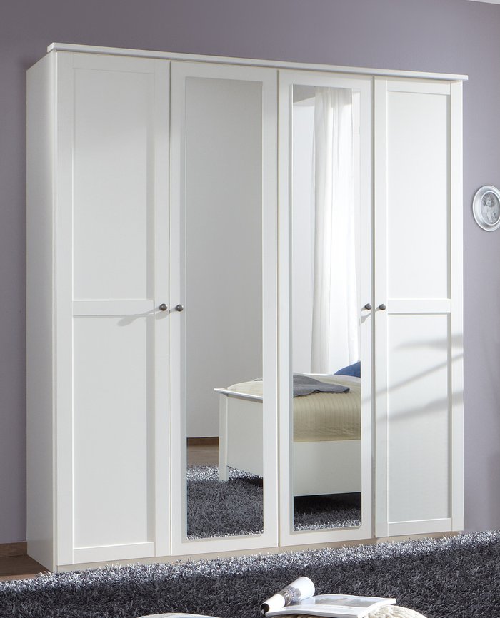 The Range | Tjs Chalet White 4 Door Wardrobe - White Tjs Chalet White 4 Door Wardrobe - White