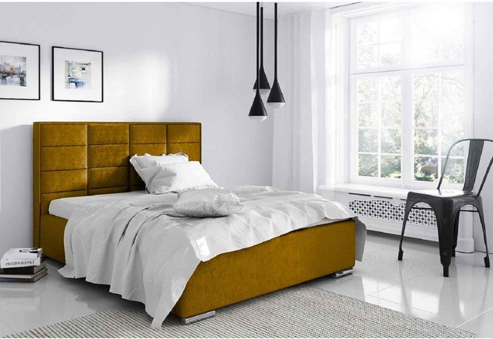 The Range | Bulia Bed Super King Plush Velvet Mustard Bulia Bed Super King Plush Velvet Mustard