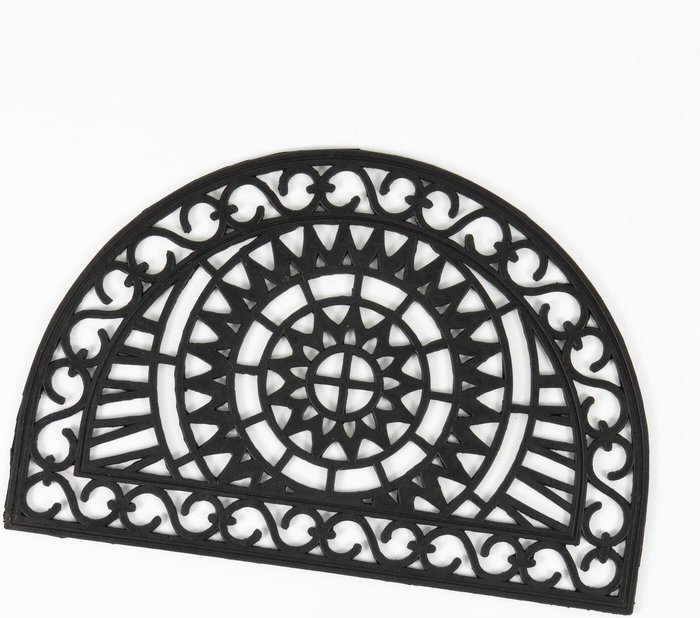 The Range | Esselle Esselle Partington 40X60Cm Black Napoli Design Half Moon Mat Esselle Esselle Partington 40X60Cm Black Napoli Design Half Moon Mat