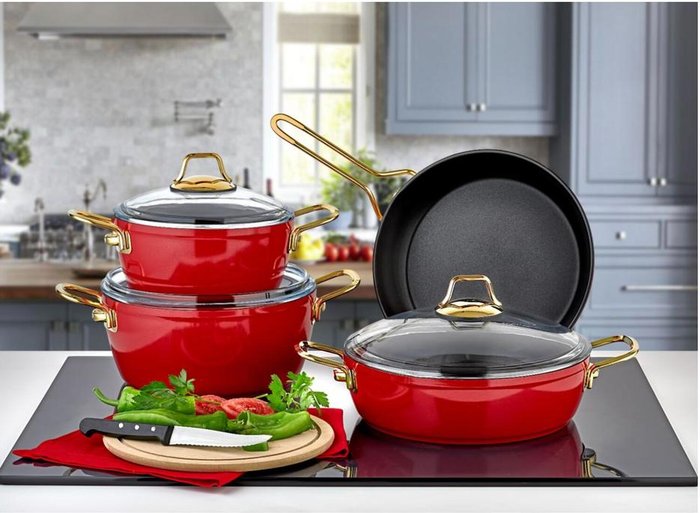The Range | Rozi Grande Collection 7-piece Non-stick Granite Cookware Set Rozi Grande Collection 7-piece Non-stick Granite Cookware Set