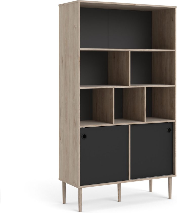 The Range | Furniture To Go Rome 2-Sliding Door Bookcase - Black Furniture To Go Rome 2-Sliding Door Bookcase - Black