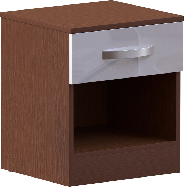 The Range | Hulio 1 Drawer Bedside Cabinet - Walnut and White Hulio 1 Drawer Bedside Cabinet - Walnut and White