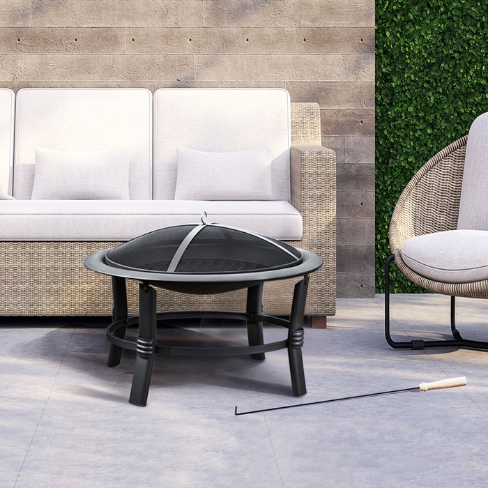 The Range | Teamson Home Teamson Home Round Steel Wood Burning Fire Pit - Black Teamson Home Teamson Home Round Steel Wood Burning Fire Pit - Black