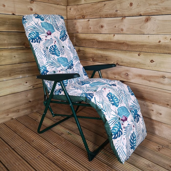 The Range | Samuel Alexander Samuel Alexander Padded Garden Sun Lounger - Tropical Leaf Samuel Alexander Samuel Alexander Padded Garden Sun Lounger - Tropical Leaf