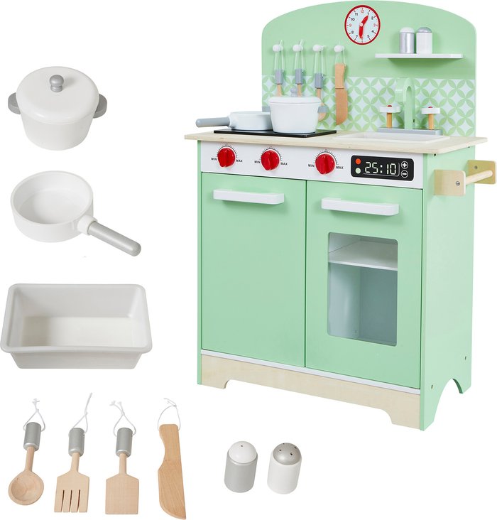 The Range | Liberty House Toys Kids Wooden Retro Play Kitchen with Accessories Green and White - Green and White Liberty House Toys Kids Wooden Retro Play Kitchen with Accessories Green and White - Green and White