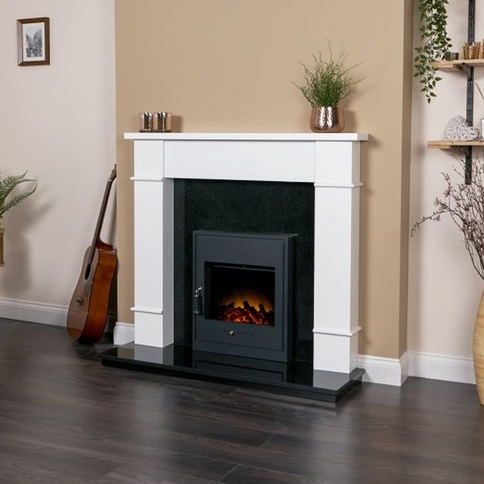 The Range | Adam Adam 2kW Oslo Electric Inset Stove In Black With Remote Control Adam Adam 2kW Oslo Electric Inset Stove In Black With Remote Control
