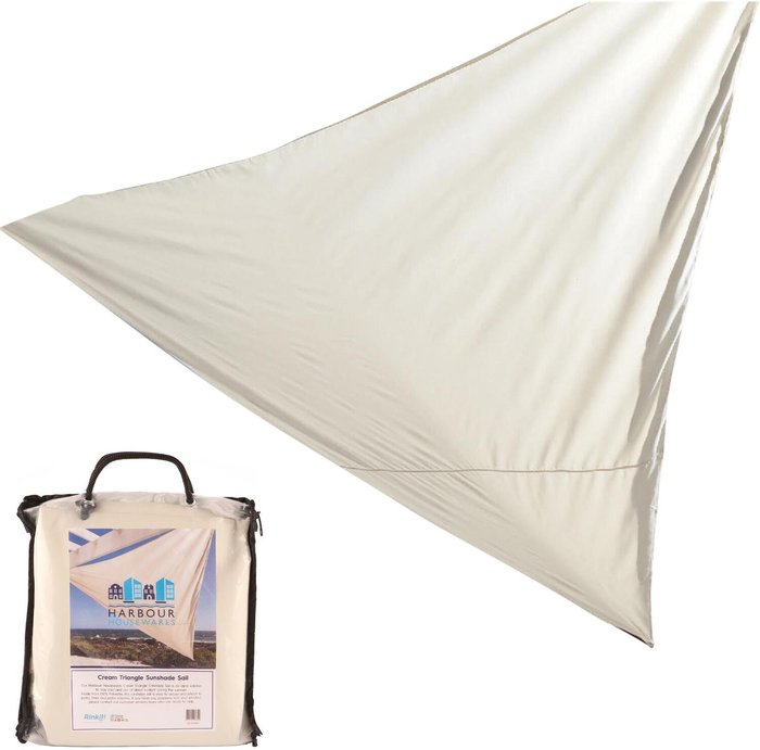 The Range | Harbour Housewares Triangle Shade Sail - 3.6m - Cream Harbour Housewares Triangle Shade Sail - 3.6m - Cream