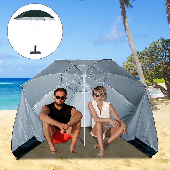The Range | Outsunny Outsunny 2 in 1 Beach Parasol Canopy (base not included) - Green Outsunny Outsunny 2 in 1 Beach Parasol Canopy (base not included) - Green