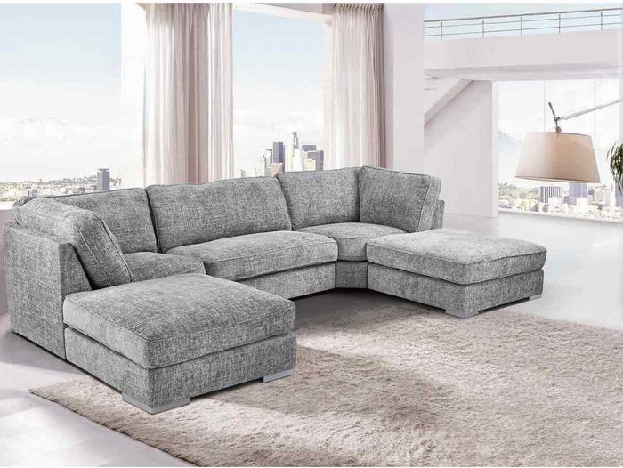 The Range | Simply Eleganza Britany Large Corner U Shape Sofa - Grey Simply Eleganza Britany Large Corner U Shape Sofa - Grey