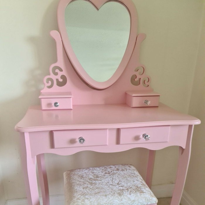 The Range | Kosy Koala Love Heart Dressing Table With Mirror and Stool - Pink Kosy Koala Love Heart Dressing Table With Mirror and Stool - Pink