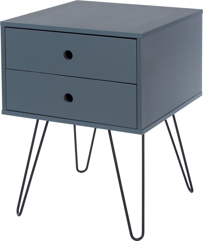 The Range | Core Products Telford 2 Drawer Bedside Cabinet - Midnight blue/grey Core Products Telford 2 Drawer Bedside Cabinet - Midnight blue/grey