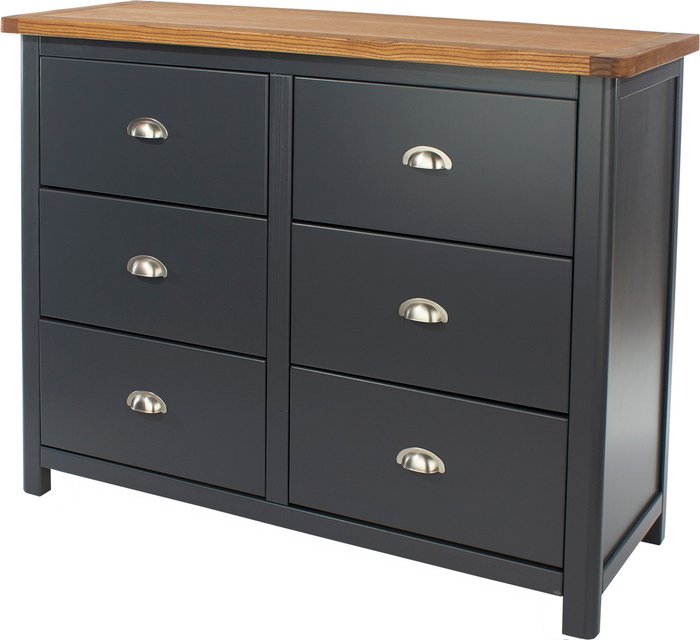 The Range | Core Products Ltd Dunkeld 6 drawer wide chest - Midnight blue Core Products Ltd Dunkeld 6 drawer wide chest - Midnight blue