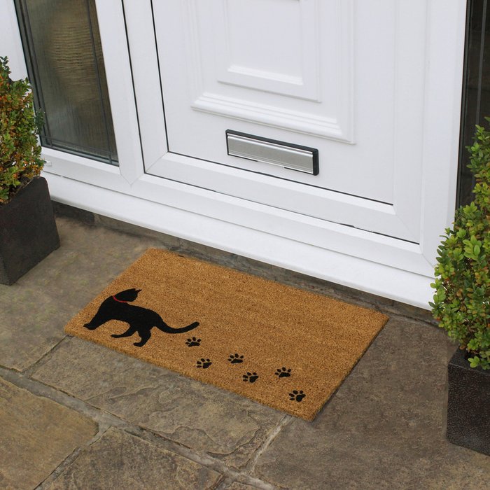 The Range | JVL JVL Eco-friendly Latex Backed Coir Door Mat, Kitty Cat JVL JVL Eco-friendly Latex Backed Coir Door Mat, Kitty Cat