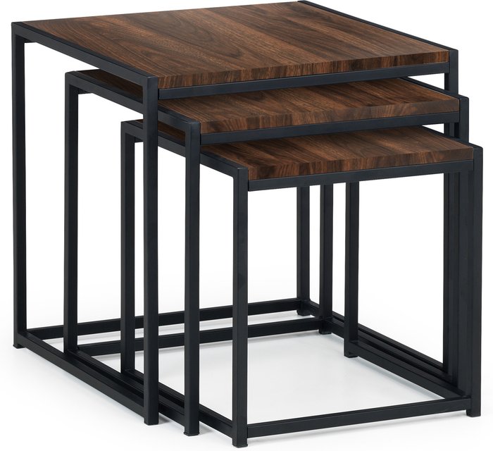 The Range | Julian Bowen Tribeca Nest Of 3 Tables - Walnut Julian Bowen Tribeca Nest Of 3 Tables - Walnut