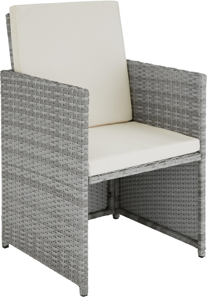 The Range | TECTAKE Tectake Bilbao Rattan Garden Furniture Set With Protective Cover - Light Grey/Cream TECTAKE Tectake Bilbao Rattan Garden Furniture Set With Protective Cover - Light Grey/Cream