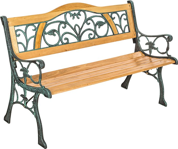 The Range | TECTAKE Tectake Garden Bench Kathi, 2-seater In Wood And Cast Iron (124X60X83cm) Brown TECTAKE Tectake Garden Bench Kathi, 2-seater In Wood And Cast Iron (124X60X83cm) Brown
