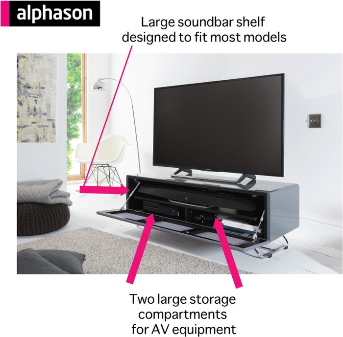 The Range | Alphason ALPHASON Chromium Concept CRO2-1200CPT-GR TV Stand - Grey Alphason ALPHASON Chromium Concept CRO2-1200CPT-GR TV Stand - Grey