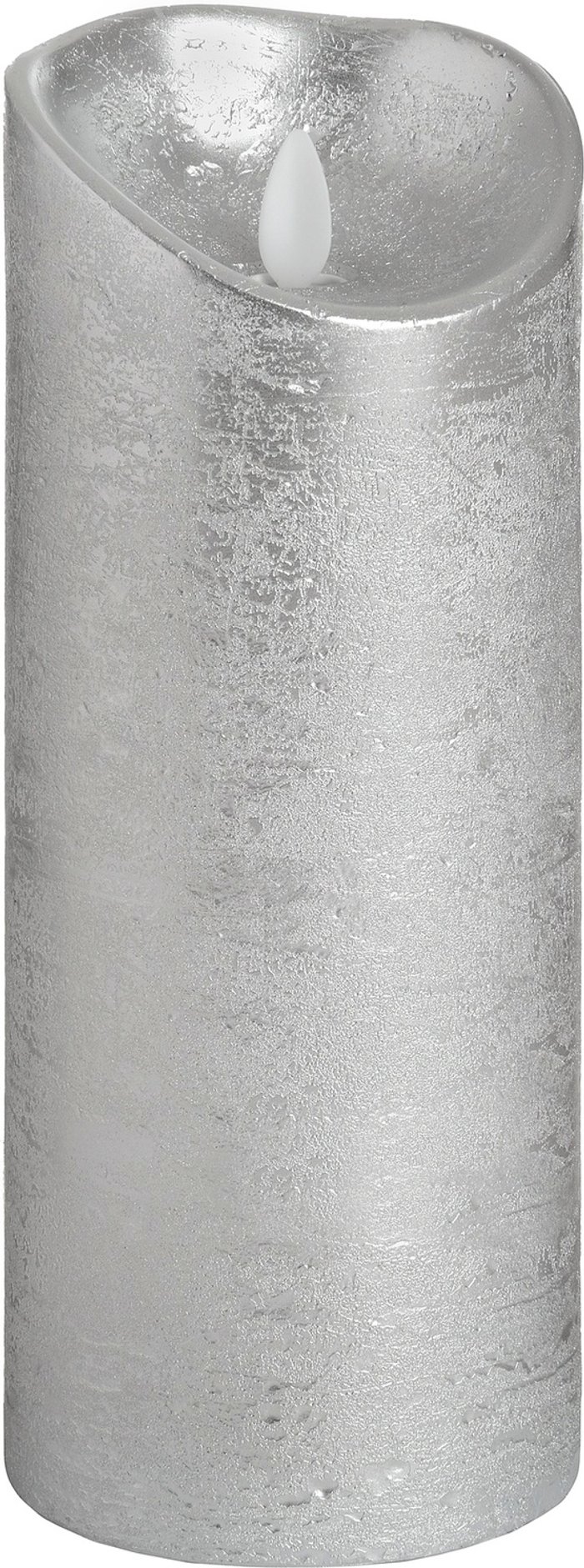 The Range | Hill Luxe Collection 3.5 x 9 Silver Flicker Flame LED Wax Candle Hill Luxe Collection 3.5 x 9 Silver Flicker Flame LED Wax Candle