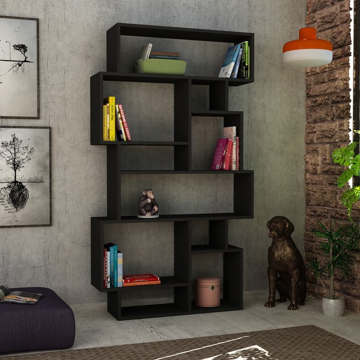 The Range | Decortie Karmato Bookcase Modern Display Unit - Anthracite Grey Decortie Karmato Bookcase Modern Display Unit - Anthracite Grey