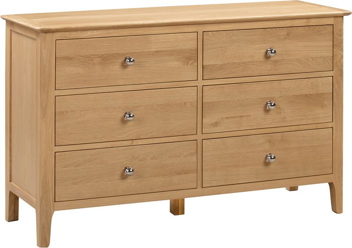 The Range | Dunelm Cotswold 6 Drawer Wide Chest Light Brown Dunelm Cotswold 6 Drawer Wide Chest Light Brown