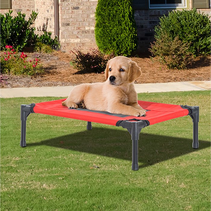 The Range | PawHut PawHut Medium Raised Portable Dog Bed with Carry Bag - Red PawHut PawHut Medium Raised Portable Dog Bed with Carry Bag - Red