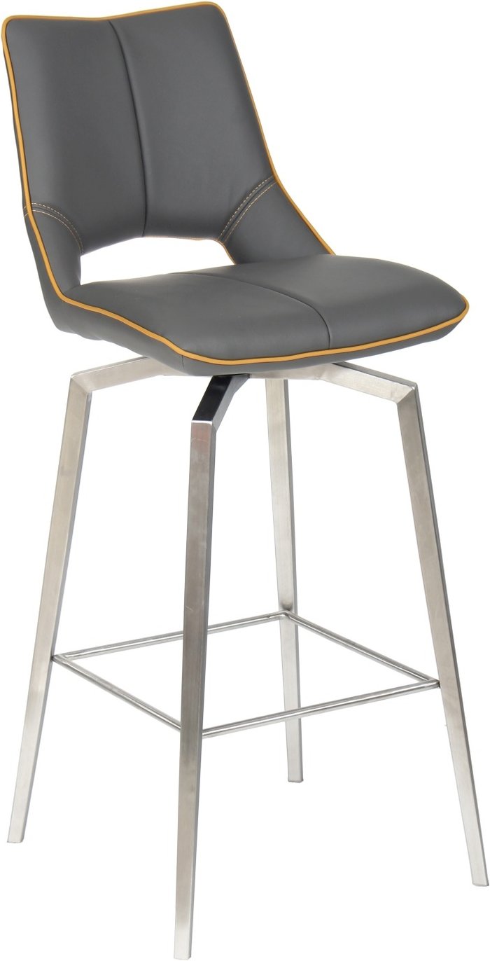 The Range | Shankar Shankar Mako Swivel Leather Effect Graphite Grey Bar Chair Shankar Shankar Mako Swivel Leather Effect Graphite Grey Bar Chair