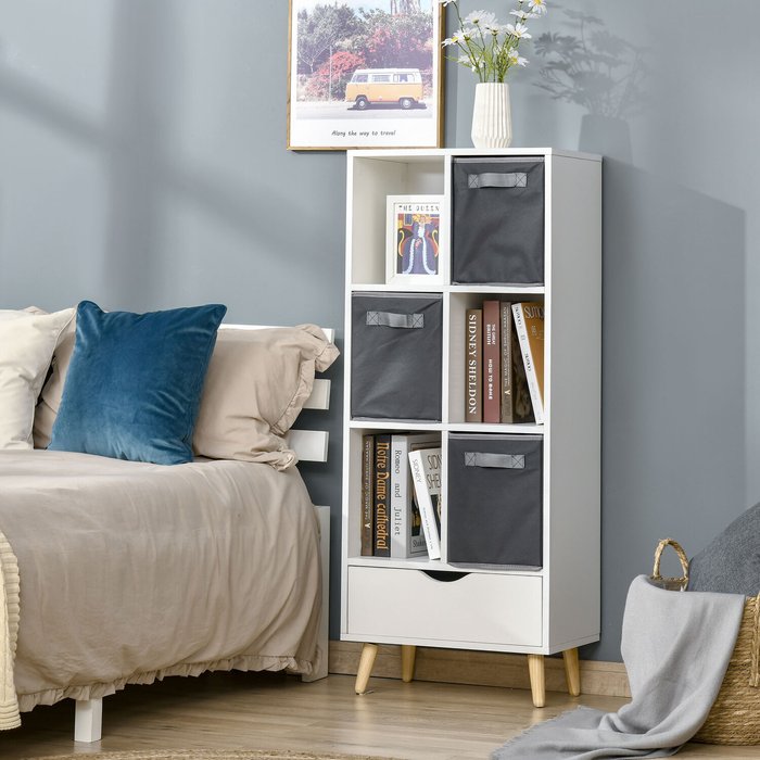 The Range | HOMCOM Modern Bookcase Storage Cabinets with Shelves for Home Office Living Room - White HOMCOM Modern Bookcase Storage Cabinets with Shelves for Home Office Living Room - White