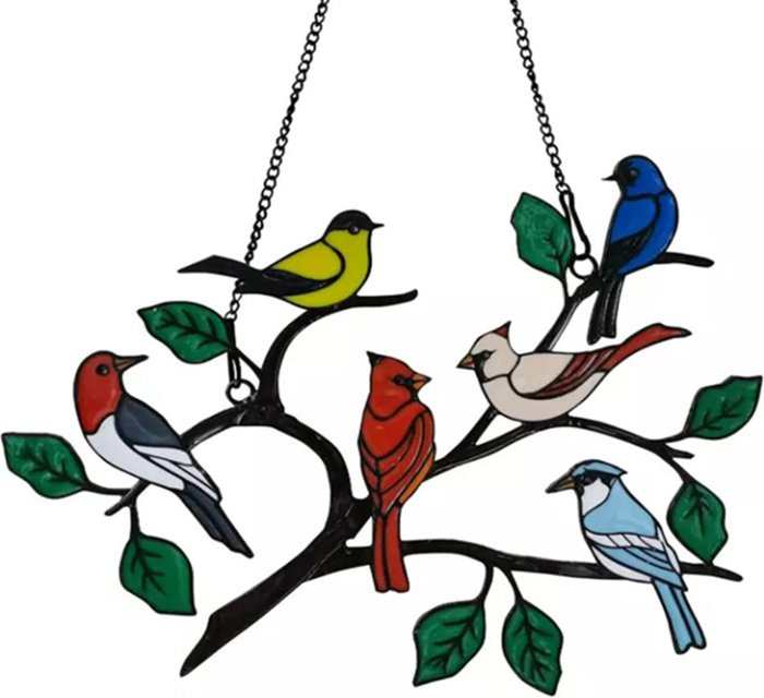 The Range | 5 or 6 Birds on Branch Hanging Decoration - Multicolour / 16.5cm / 21cm 5 or 6 Birds on Branch Hanging Decoration - Multicolour / 16.5cm / 21cm