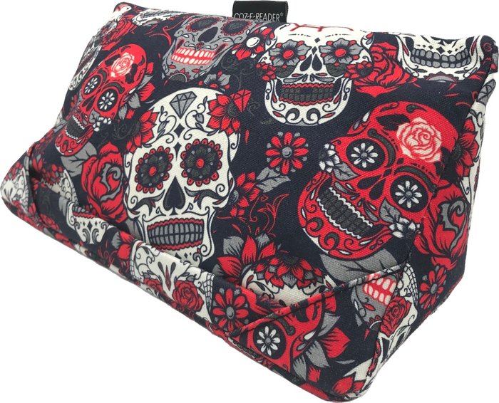 The Range | coz-e-reader i-Pad Cushion Tablet Pillow- Skulls and Roses - Red coz-e-reader i-Pad Cushion Tablet Pillow- Skulls and Roses - Red