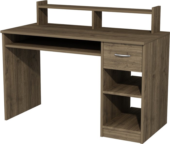 The Range | Destina Home Milanos Computer Desk with Drawer and Shelves - Walnut Destina Home Milanos Computer Desk with Drawer and Shelves - Walnut