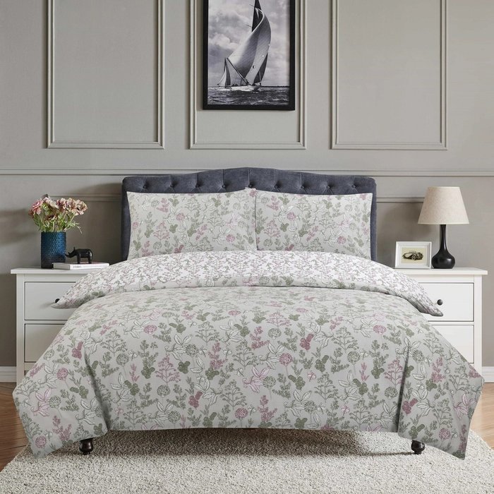 The Range | Vantona Vantona Classic Flowers Duvet Cover Set - White/Multi / Single Vantona Vantona Classic Flowers Duvet Cover Set - White/Multi / Single