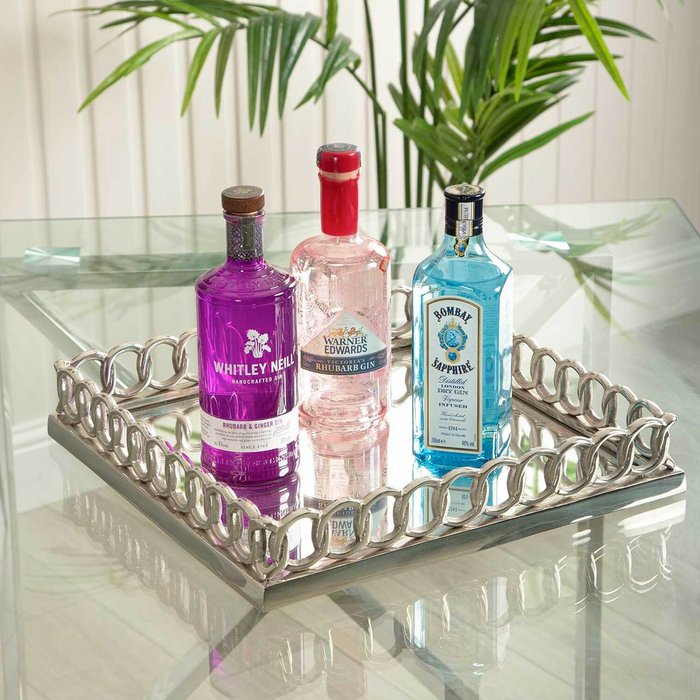 The Range | Vanity Living Square Chain Link Coffee Table Tray - Silver Vanity Living Square Chain Link Coffee Table Tray - Silver