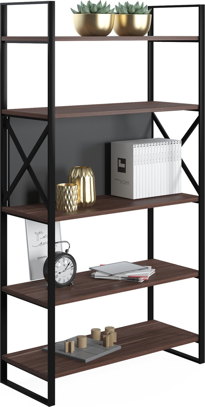 The Range | Ruumstore Meta 86cm W x 159cm H Wide Bookcase by Ruumstore - Victoria Walnut Ruumstore Meta 86cm W x 159cm H Wide Bookcase by Ruumstore - Victoria Walnut