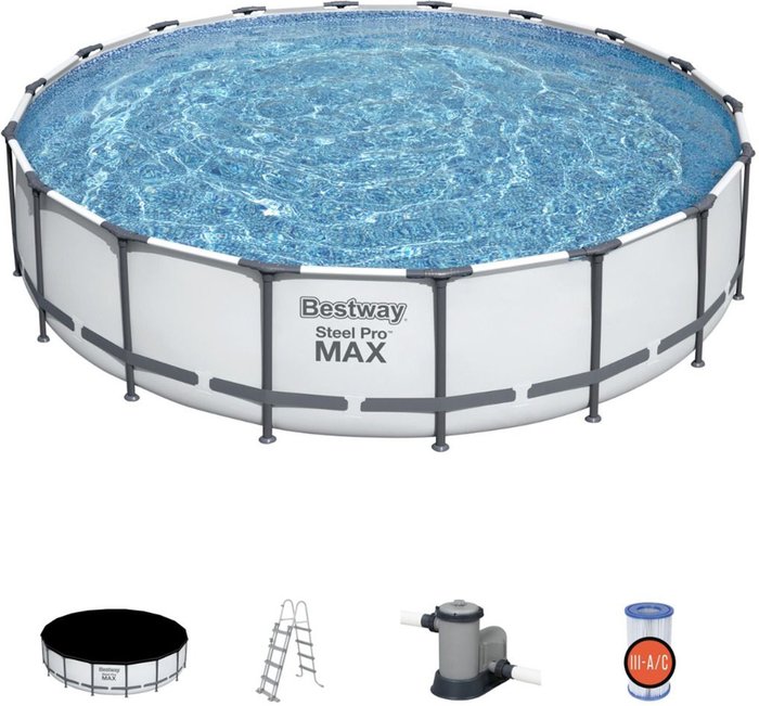 The Range | Bestway Bestway Steel Pro Max Pvc Pool 4.57M X 1.07M Light & Dark Grey Bestway Bestway Steel Pro Max Pvc Pool 4.57M X 1.07M Light & Dark Grey