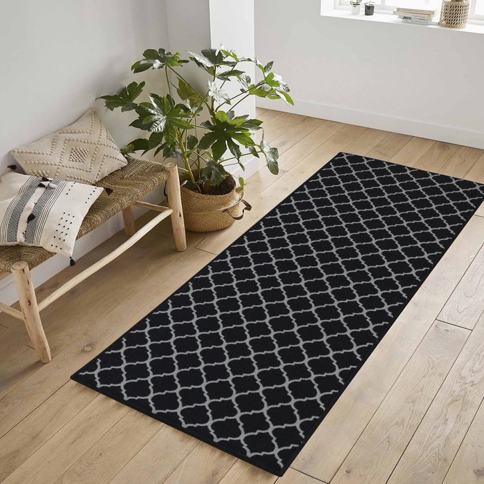 The Range | Serdim Rugs Serdim Rugs Trellis Anti Slip Doormats Black 67X220 Cm Serdim Rugs Serdim Rugs Trellis Anti Slip Doormats Black 67X220 Cm