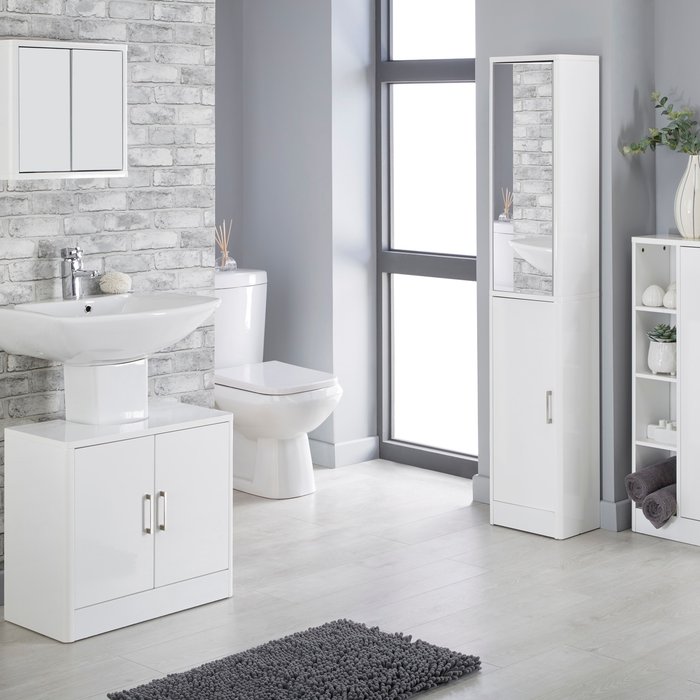 The Range | Lloyd Pascal Sicily White Tall Cabinet White Lloyd Pascal Sicily White Tall Cabinet White