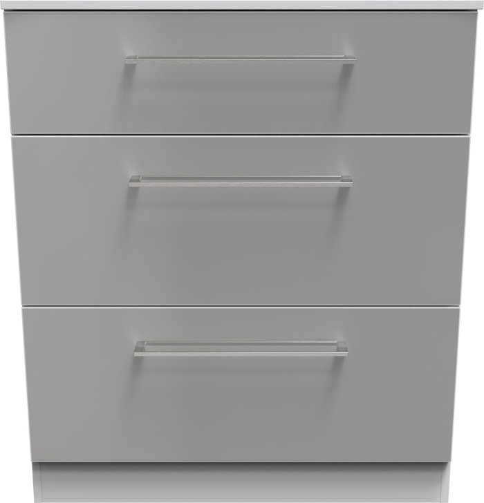 The Range | Worcester Ready Assembled 3 Drawer Deep Chest - Uniform Gloss & White Worcester Ready Assembled 3 Drawer Deep Chest - Uniform Gloss & White