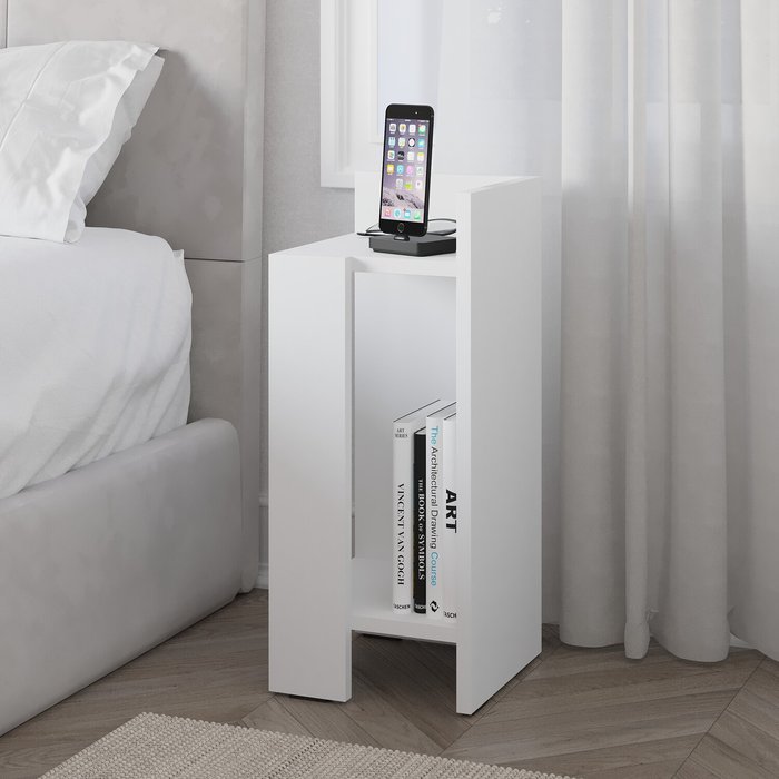 The Range | Decortie Elos Modern Bedside Table Modern Right Module - White Decortie Elos Modern Bedside Table Modern Right Module - White