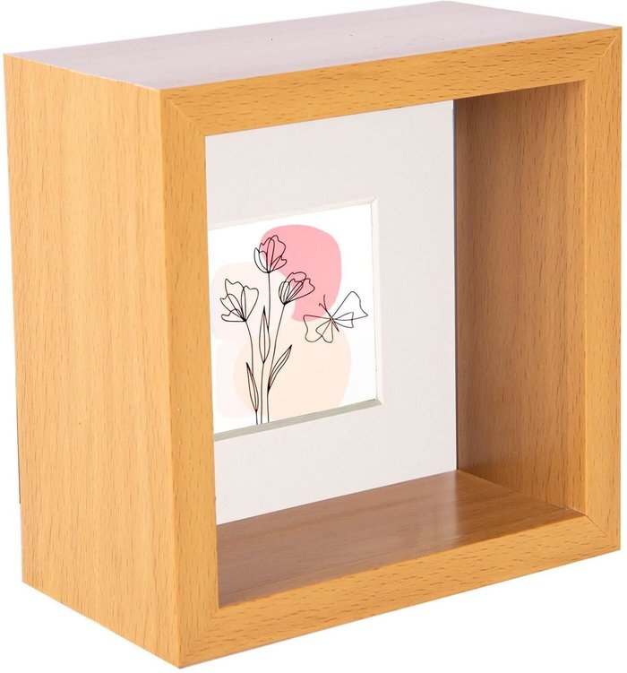 The Range | Nicola Spring 3D Deep Box Photo Frame - 4 x 4 Nicola Spring 3D Deep Box Photo Frame - 4 x 4