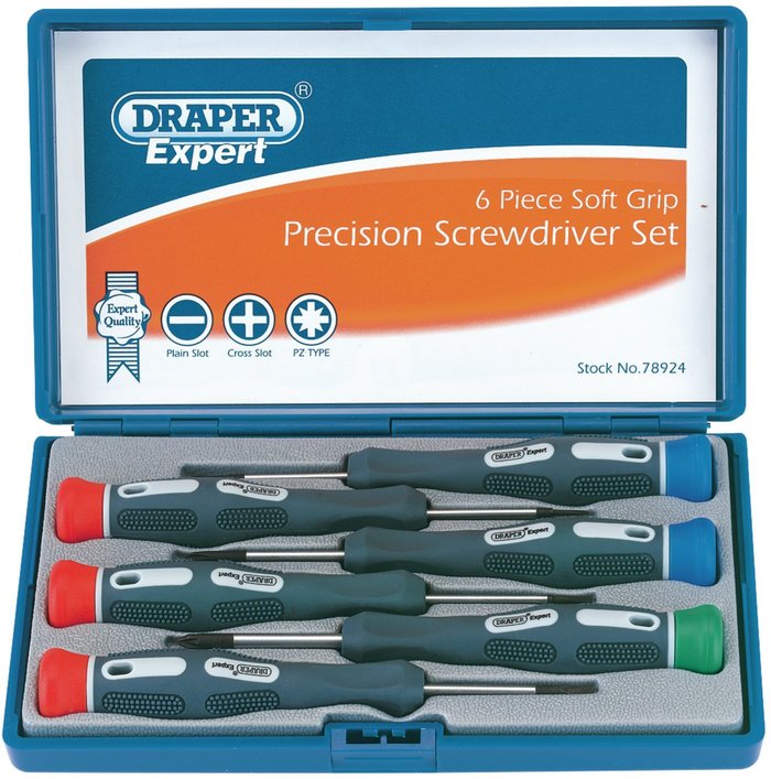 The Range | Draper Draper Expert 6 Piece Soft Grip Precision Screwdriver Set Draper Draper Expert 6 Piece Soft Grip Precision Screwdriver Set