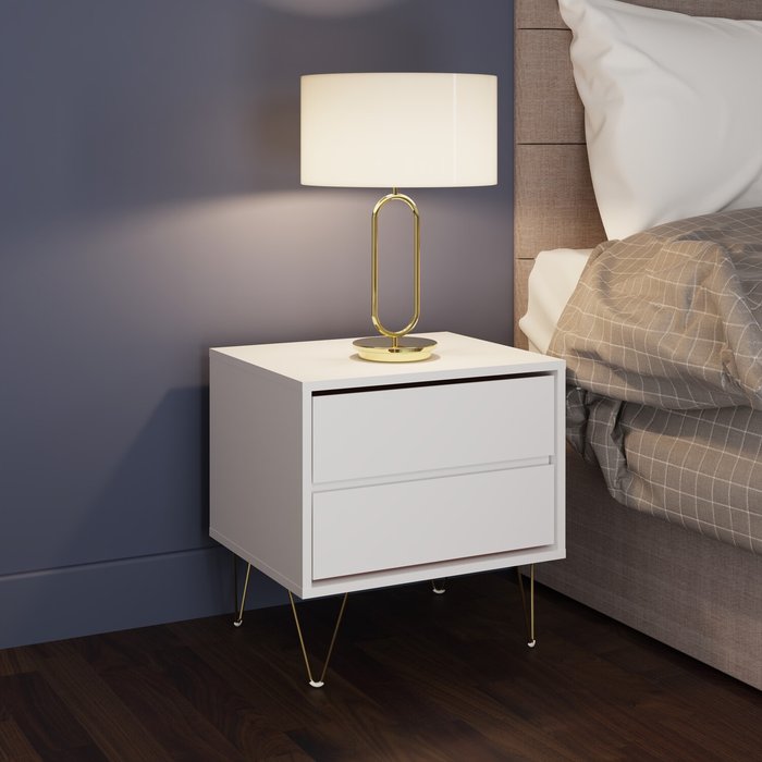 The Range | Timber Art Design UK Monaco White 2 Drawer Bedside - White Timber Art Design UK Monaco White 2 Drawer Bedside - White