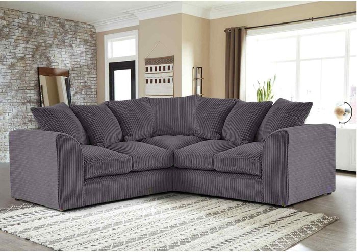The Range | Simply Eleganza Florina 2c2 Modern Jumbo Cord Corner Sofa - Grey Simply Eleganza Florina 2c2 Modern Jumbo Cord Corner Sofa - Grey