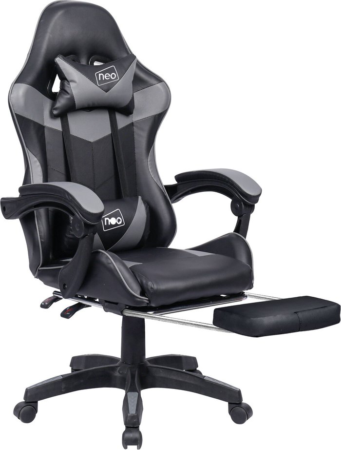 The Range | Neo Neo Racing Computer Gaming Office Chair With Footrest - Grey Neo Neo Racing Computer Gaming Office Chair With Footrest - Grey