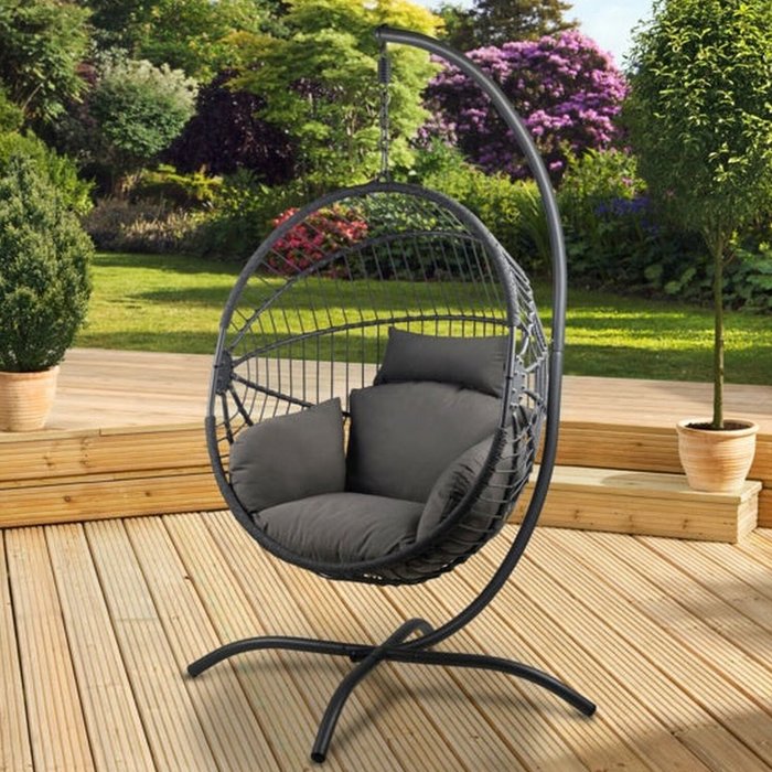 The Range | Pagoda Bali Single Hanging Rattan Egg Chair - Grey Pagoda Bali Single Hanging Rattan Egg Chair - Grey