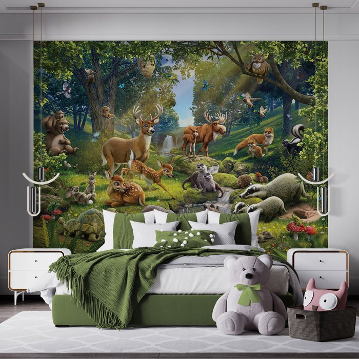 The Range | Walltastic Ltd Animals of the Forest Wall Mural - Multicoloured Walltastic Ltd Animals of the Forest Wall Mural - Multicoloured